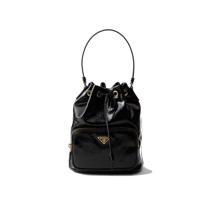Prada Duet naplak patent leather bucket bag