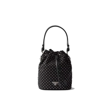 Re-Nylon mini-bag with studs
